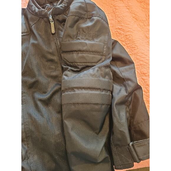 Bilt Motorcycle Jacket Size L Black Padded Back & Arms Mesh Front Used - Picture 7 of 12
